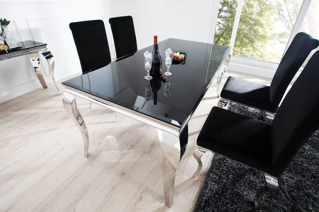 luxusný čierny stôl - rococo