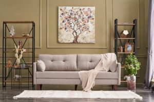 béžová rozkladacia sedačka